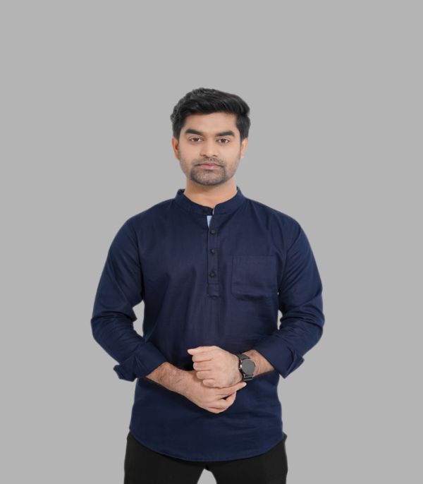 Herringbone Fabrics Premium Quality Katua's - Navy