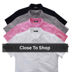 Premium Oxford Cotton Short Sleeve Shirt – White, Black, Ash & Sweet