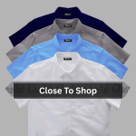 Premium Oxford Cotton Short Sleeve Shirt – Ash, Navy, White & Sky
