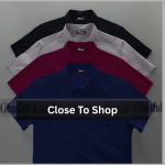 Premium Oxford Cotton Short Sleeve Shirt – Ash, Black, Navy & Maroon